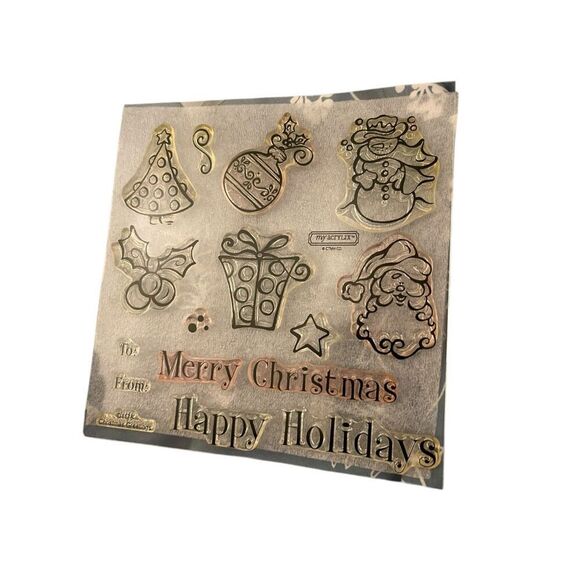 Close to My Heart My Acrylix Happy Holidays Christmas Stamps Set - Picture 4 of 9